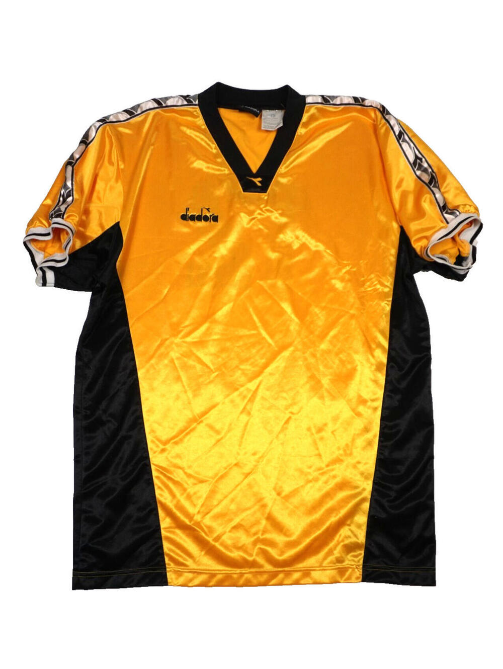 Vintage 90s Diadora Soccer Football Jersey Shirt Large XL Yellow Retro #12 Kit